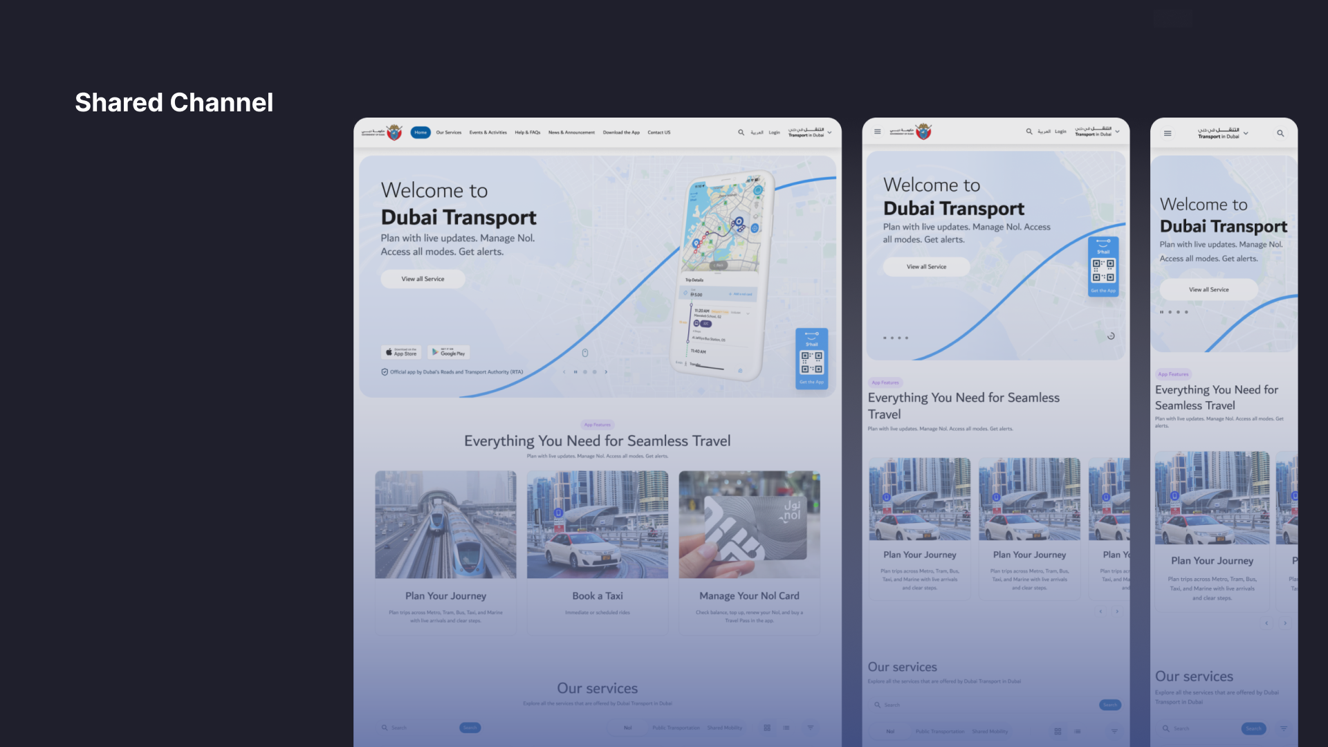 Shared Channel - Dubai Transport Website