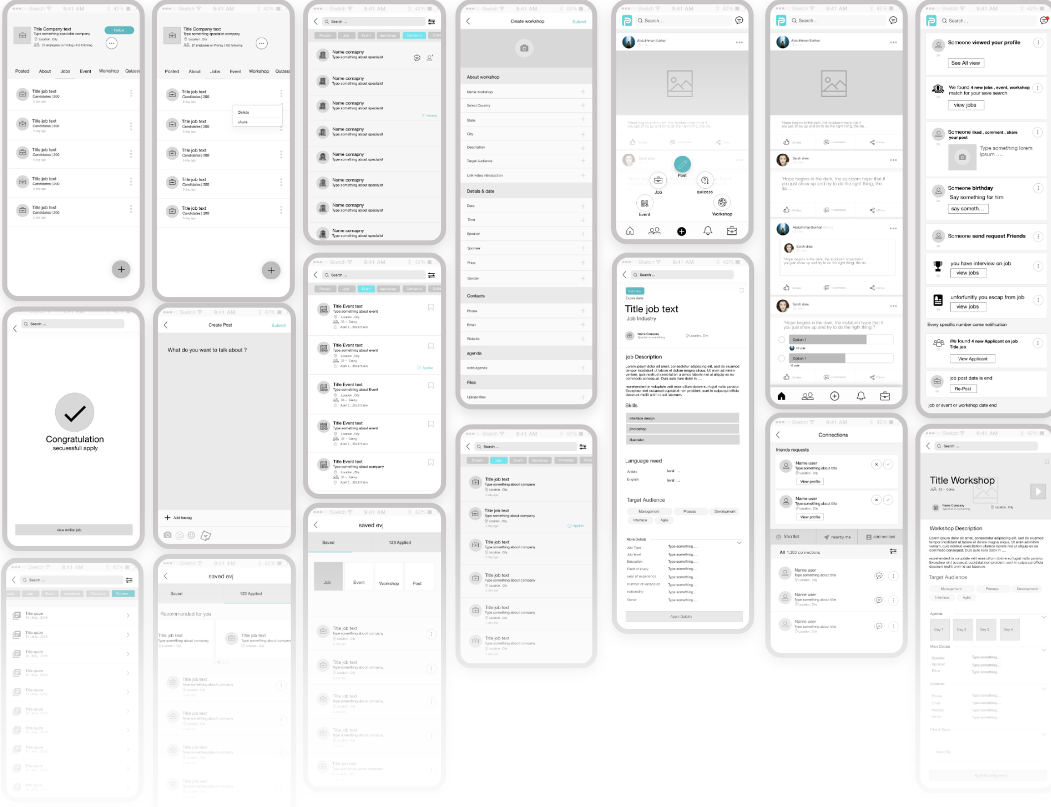 Mobile Wireframes