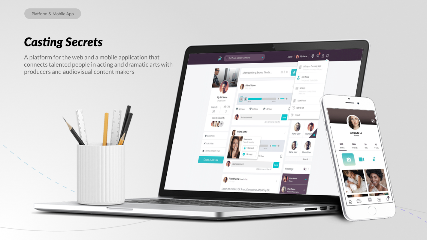 Casting Secrets Platform - Web and Mobile App